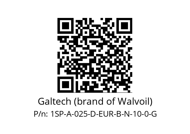   Galtech (brand of Walvoil) 1SP-A-025-D-EUR-B-N-10-0-G