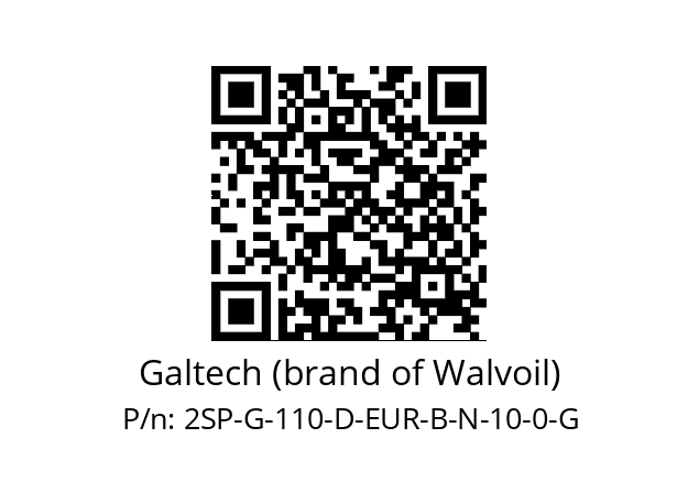   Galtech (brand of Walvoil) 2SP-G-110-D-EUR-B-N-10-0-G