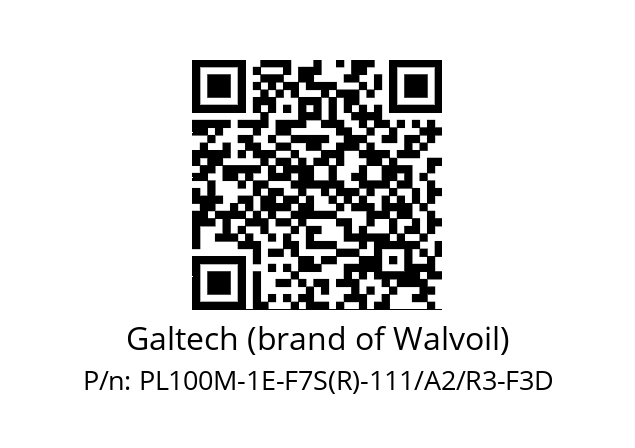   Galtech (brand of Walvoil) PL100M-1E-F7S(R)-111/A2/R3-F3D