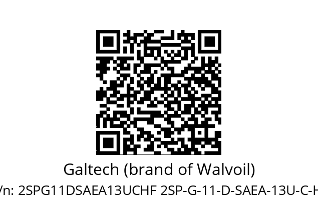   Galtech (brand of Walvoil) 2SPG11DSAEA13UCHF 2SP-G-11-D-SAEA-13U-C-HF