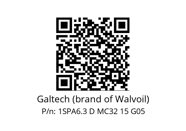   Galtech (brand of Walvoil) 1SPA6.3 D MC32 15 G05