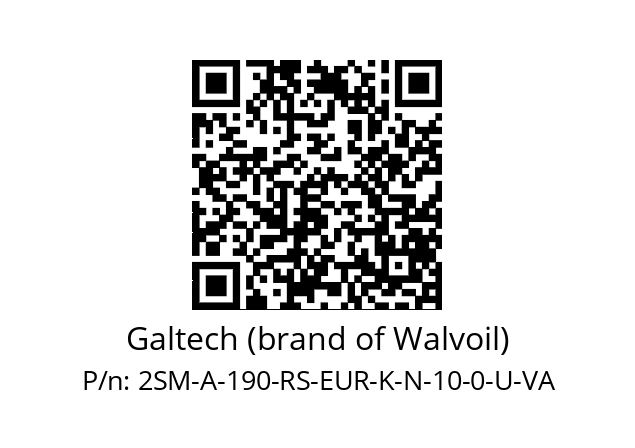   Galtech (brand of Walvoil) 2SM-A-190-RS-EUR-K-N-10-0-U-VA