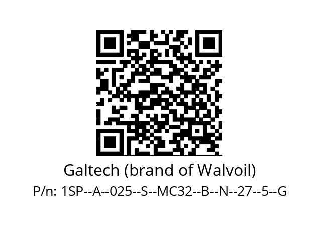   Galtech (brand of Walvoil) 1SP­-A-­025­-S-­MC32-­B­-N­-27-­5-­G