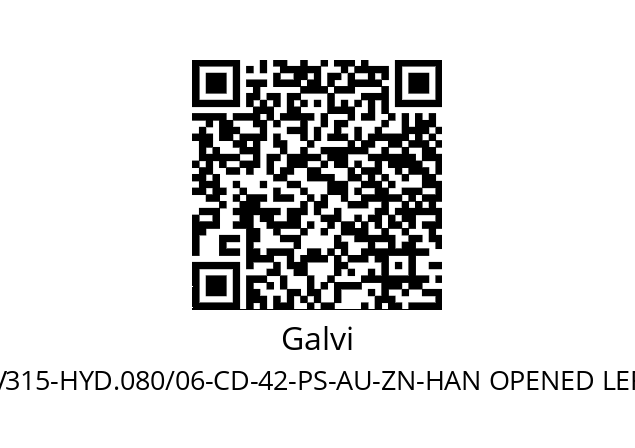   Galvi NV315-HYD.080/06-CD-42-PS-AU-ZN-HAN OPENED LEFT ARM