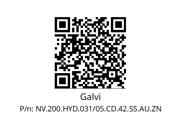   Galvi NV.200.HYD.031/05.CD.42.SS.AU.ZN