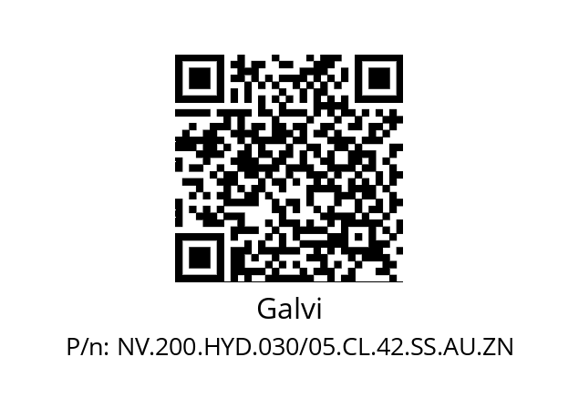   Galvi NV.200.HYD.030/05.CL.42.SS.AU.ZN