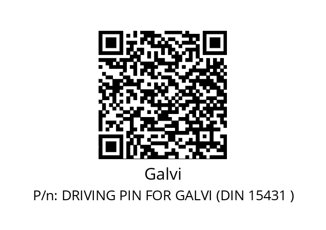   Galvi DRIVING PIN FOR GALVI (DIN 15431 )