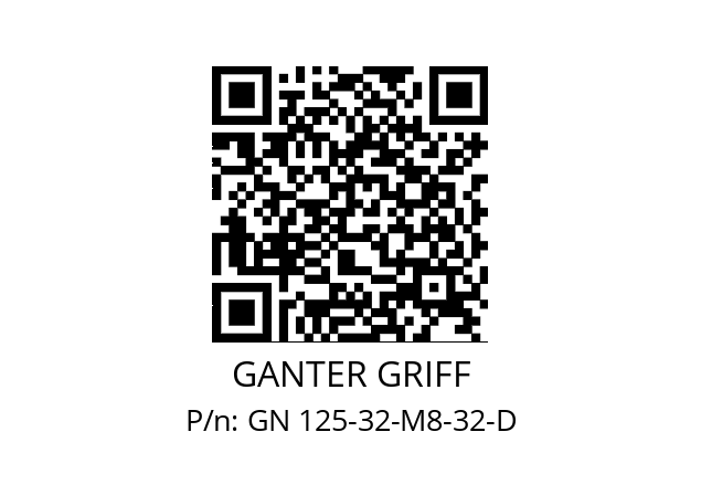   GANTER GRIFF GN 125-32-M8-32-D