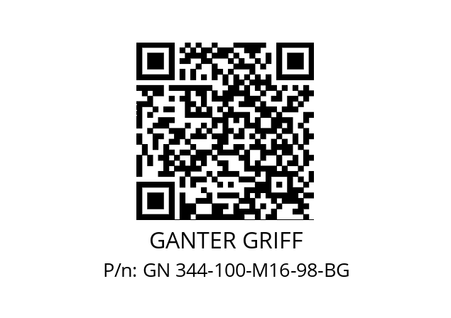   GANTER GRIFF GN 344-100-M16-98-BG