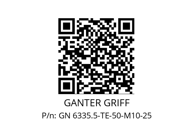   GANTER GRIFF GN 6335.5-TE-50-M10-25