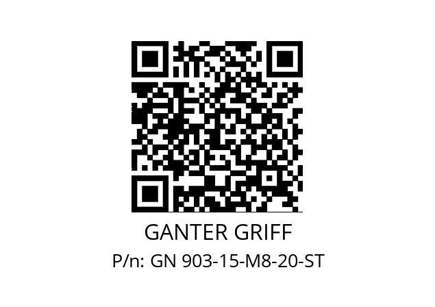   GANTER GRIFF GN 903-15-M8-20-ST