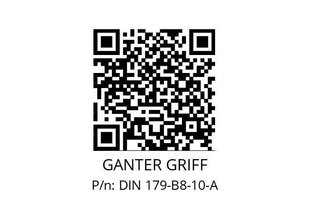   GANTER GRIFF DIN 179-B8-10-A