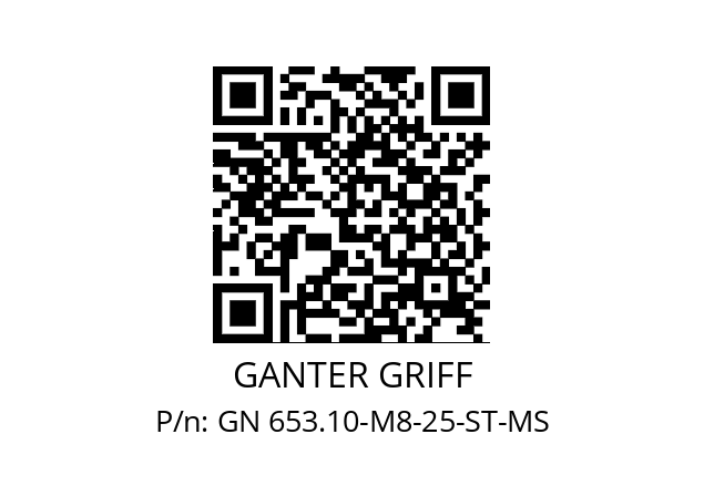   GANTER GRIFF GN 653.10-M8-25-ST-MS