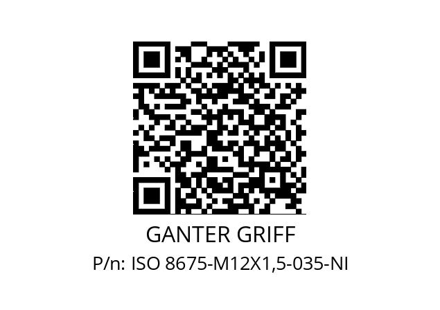   GANTER GRIFF ISO 8675-M12X1,5-035-NI