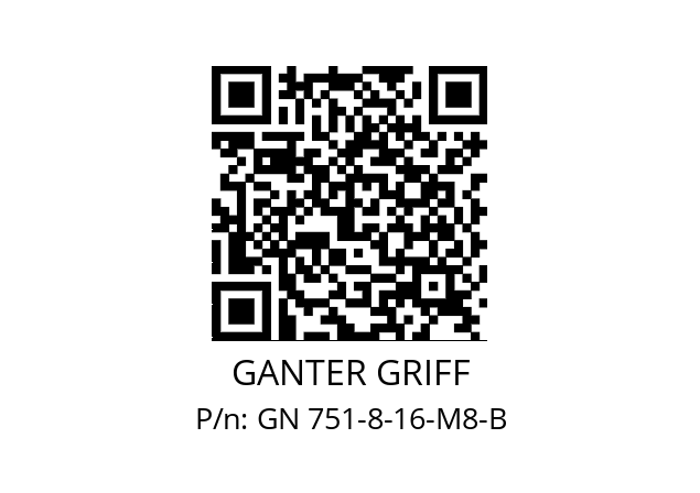   GANTER GRIFF GN 751-8-16-M8-B