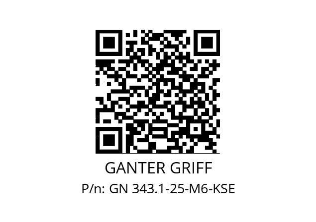   GANTER GRIFF GN 343.1-25-M6-KSE