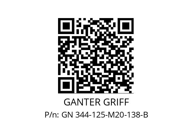   GANTER GRIFF GN 344-125-M20-138-B