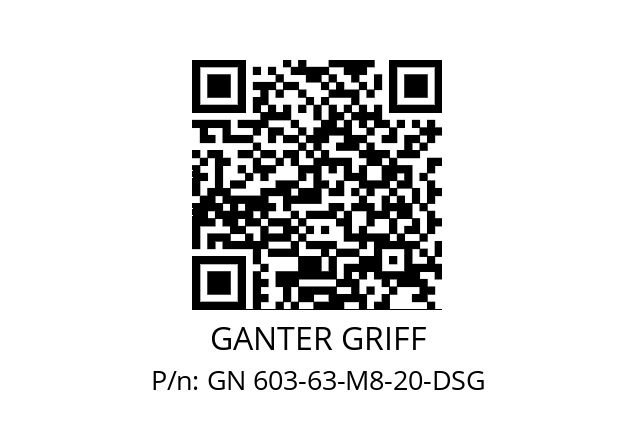   GANTER GRIFF GN 603-63-M8-20-DSG