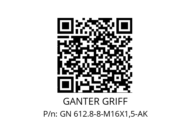   GANTER GRIFF GN 612.8-8-M16X1,5-AK