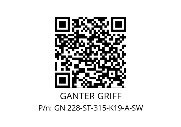   GANTER GRIFF GN 228-ST-315-K19-A-SW