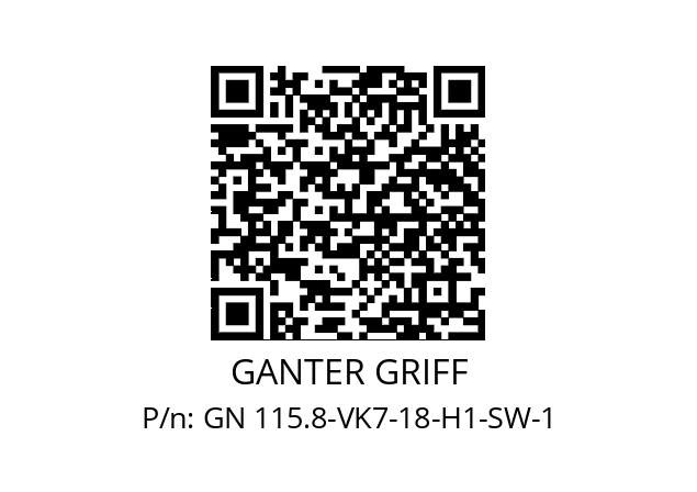   GANTER GRIFF GN 115.8-VK7-18-H1-SW-1