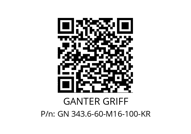   GANTER GRIFF GN 343.6-60-M16-100-KR