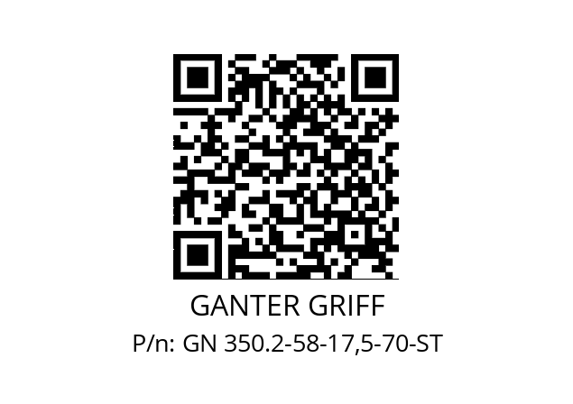   GANTER GRIFF GN 350.2-58-17,5-70-ST