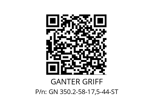   GANTER GRIFF GN 350.2-58-17,5-44-ST