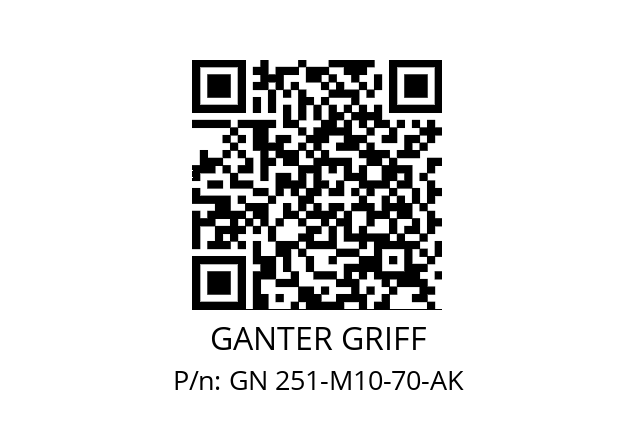   GANTER GRIFF GN 251-M10-70-AK