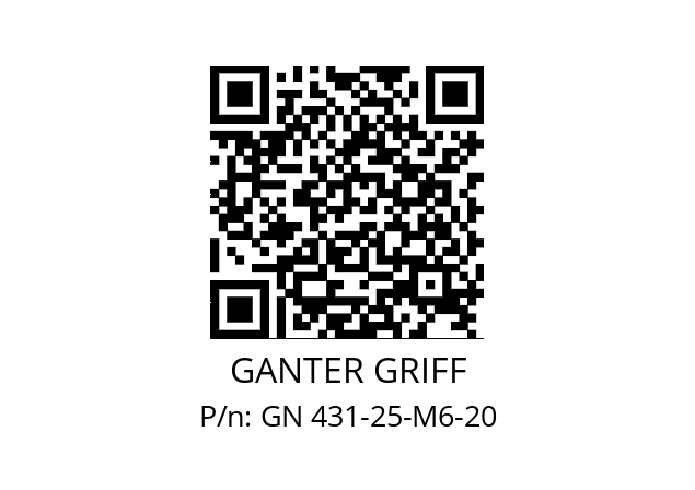   GANTER GRIFF GN 431-25-M6-20