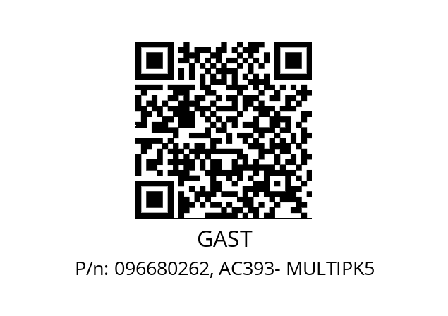   GAST 096680262, AC393- MULTIPK5