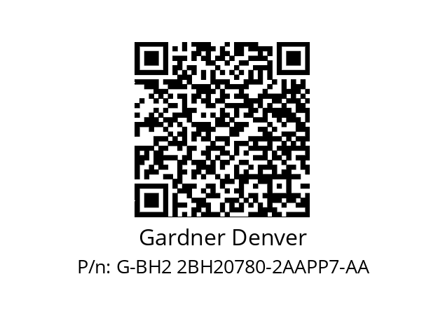   Gardner Denver G-BH2 2BH20780-2AAPP7-AA