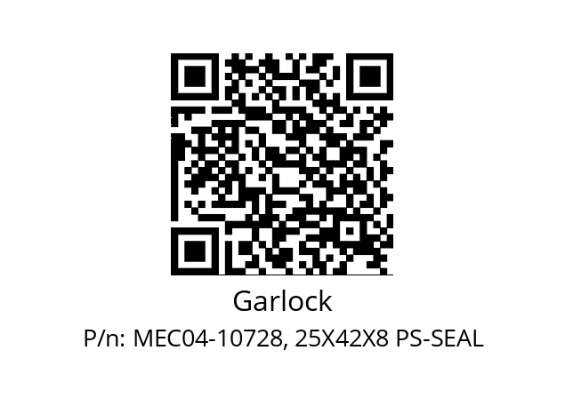   Garlock MEC04-10728, 25X42X8 PS-SEAL