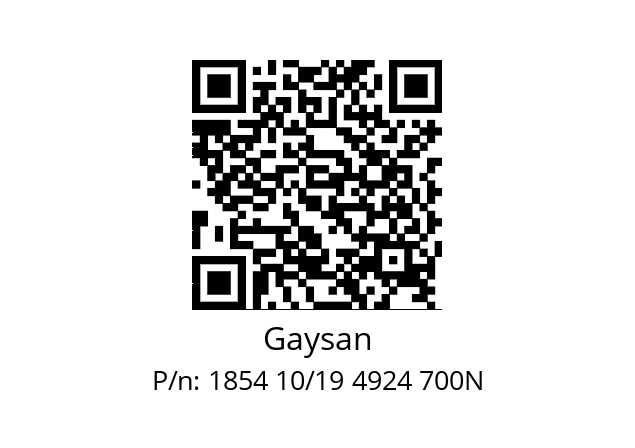   Gaysan 1854 10/19 4924 700N