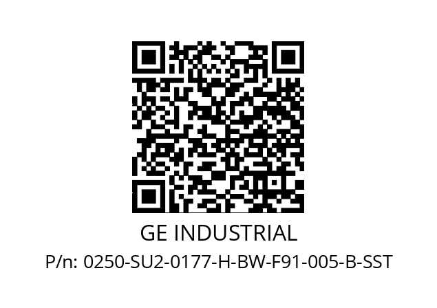   GE INDUSTRIAL 0250-SU2-0177-H-BW-F91-005-B-SST