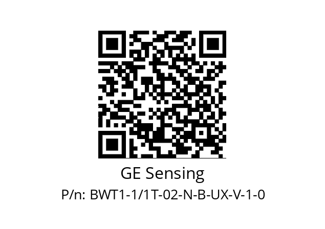   GE Sensing BWT1-1/1T-02-N-B-UX-V-1-0