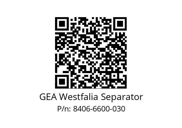   GEA Westfalia Separator 8406-6600-030