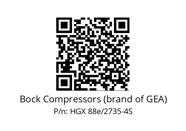   Bock Compressors (brand of GEA) HGX 88e/2735-4S