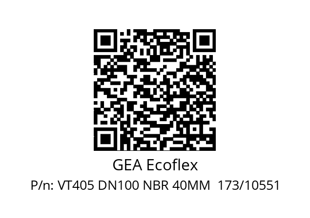   GEA Ecoflex VT405 DN100 NBR 40MM  173/10551