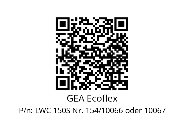   GEA Ecoflex LWC 150S Nr. 154/10066 oder 10067