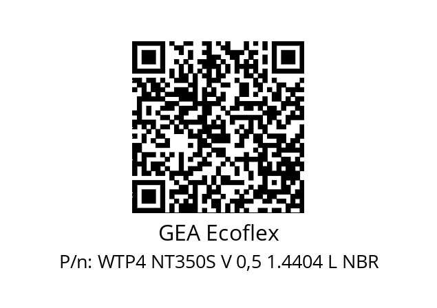   GEA Ecoflex WTP4 NT350S V 0,5 1.4404 L NBR