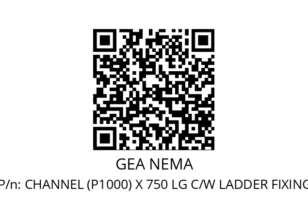   GEA NEMA CHANNEL (P1000) X 750 LG C/W LADDER FIXING