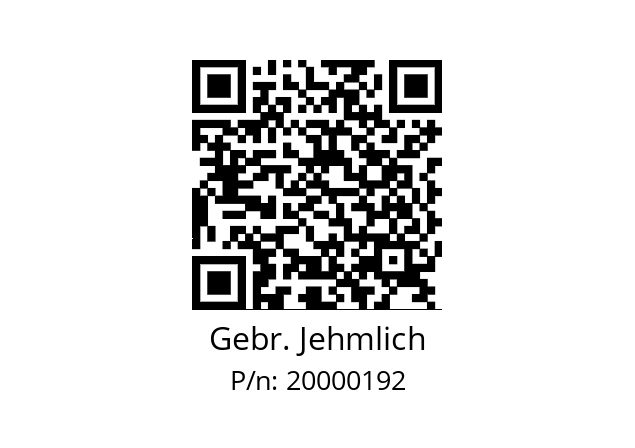   Gebr. Jehmlich 20000192