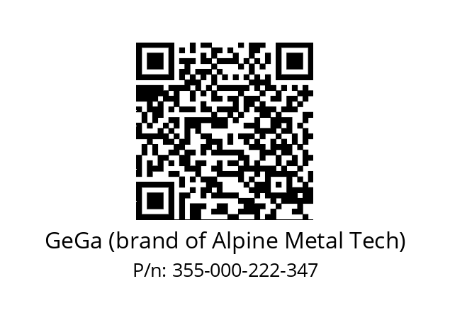   GeGa (brand of Alpine Metal Tech) 355-000-222-347