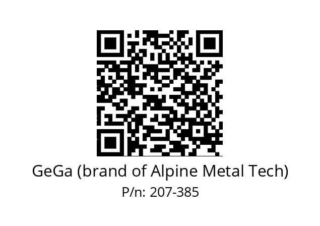   GeGa (brand of Alpine Metal Tech) 207-385