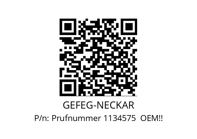   GEFEG-NECKAR Prufnummer 1134575  OEM!!