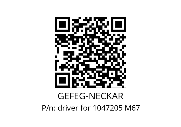   GEFEG-NECKAR driver for 1047205 M67