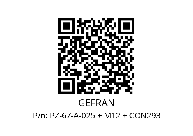   GEFRAN PZ-67-A-025 + M12 + CON293