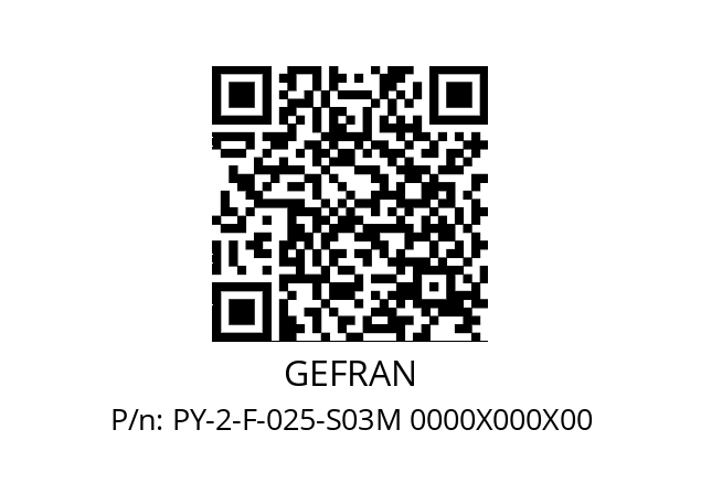   GEFRAN PY-2-F-025-S03M 0000X000X00