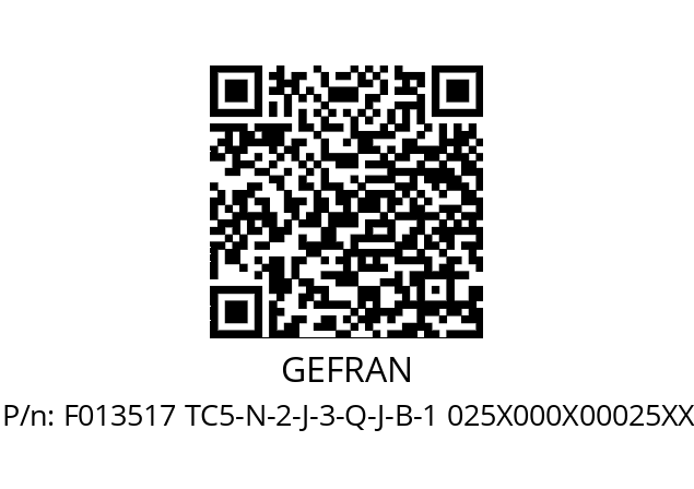   GEFRAN F013517 TC5-N-2-J-3-Q-J-B-1 025X000X00025XX